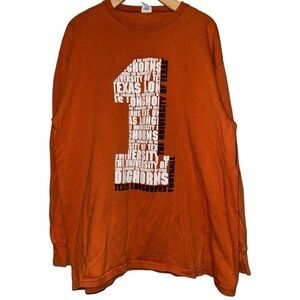 Russell Athletics Men’s Sz L Orange Texas Longhorns Football Long Sleeve T-Shirt